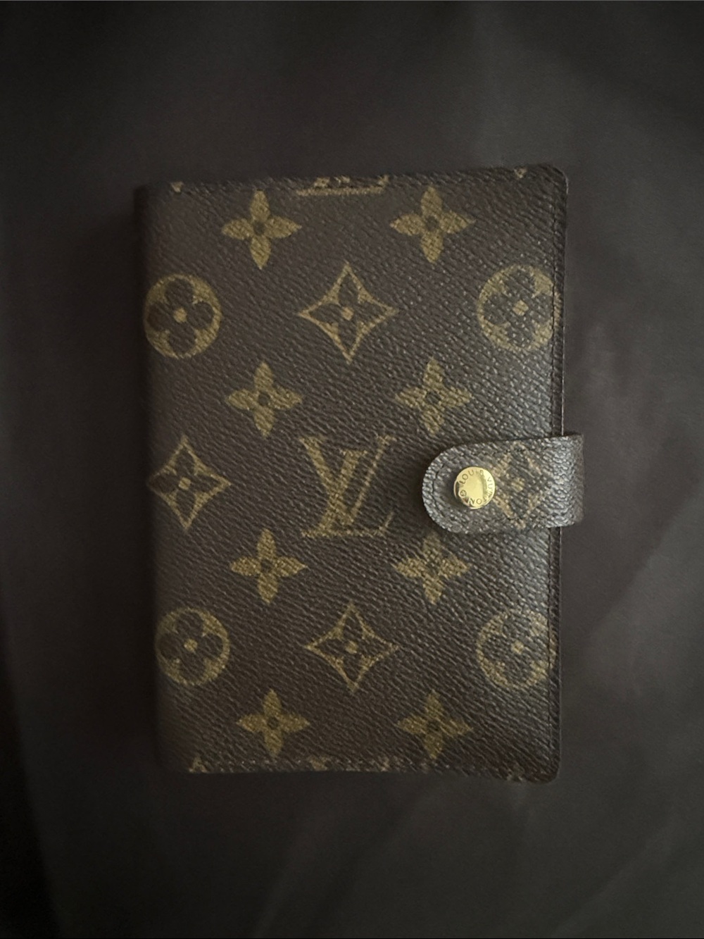 Louis Vuitton Brown Monogram PM Agenda Cover with Snap with COA